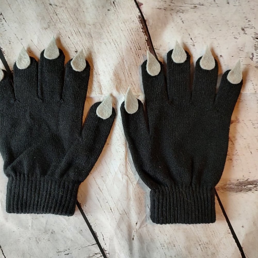 Dragon gloves dinosaur glove Halloween costume orange claws handmade